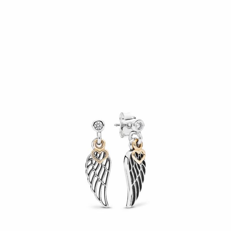 Pandora Love & Guidance Drop Earrings - Two Tone/Cubic Zirconia - Canada | BG8215EA